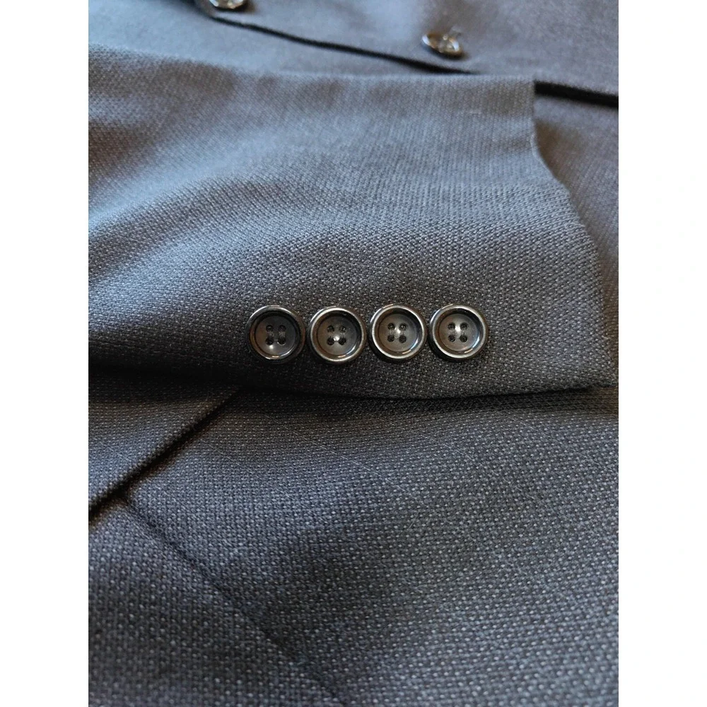 Montefino Mens Super 120s Sports Coat 42R Navy Pinstripe Hand Tailored Italy